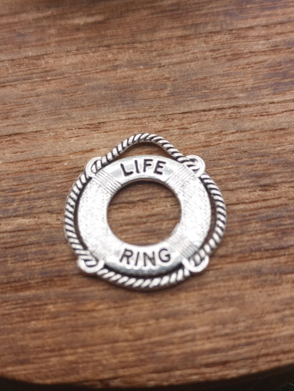 Silver Tone 'Life Ring' Charm Pendant Connector P251